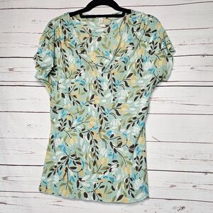 J. Jill Faux Wrap V-Neck Floral Top
